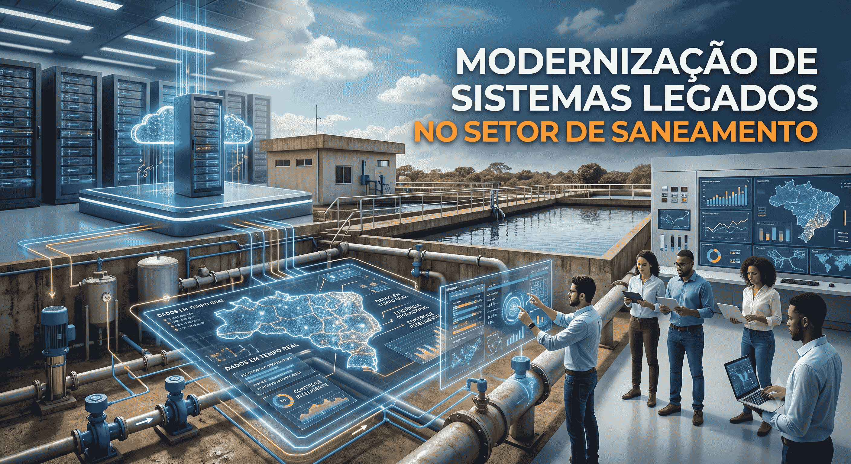 Modernização de sistemas legados no setor de saneamento.
